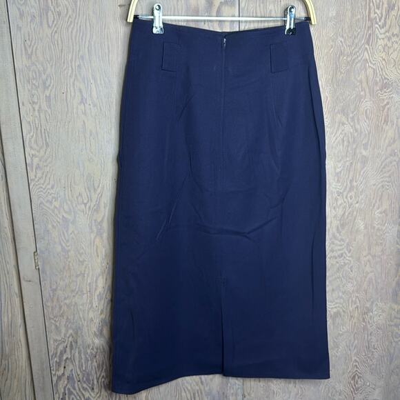 Vintage NWT Umberto Ginocchietti Women's Blue Mid Calf Skirt - Picture 2 of 6